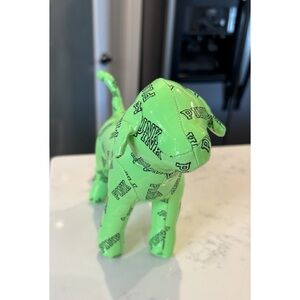 Victoria’s Secret Pink Green Vinyl Plush Collectible Dog